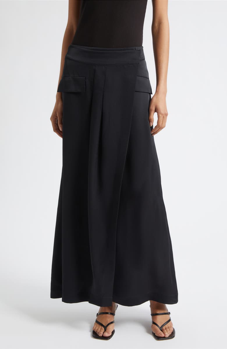 Ramy Brook Faux Wrap Maxi Skirt, Main, color, Black