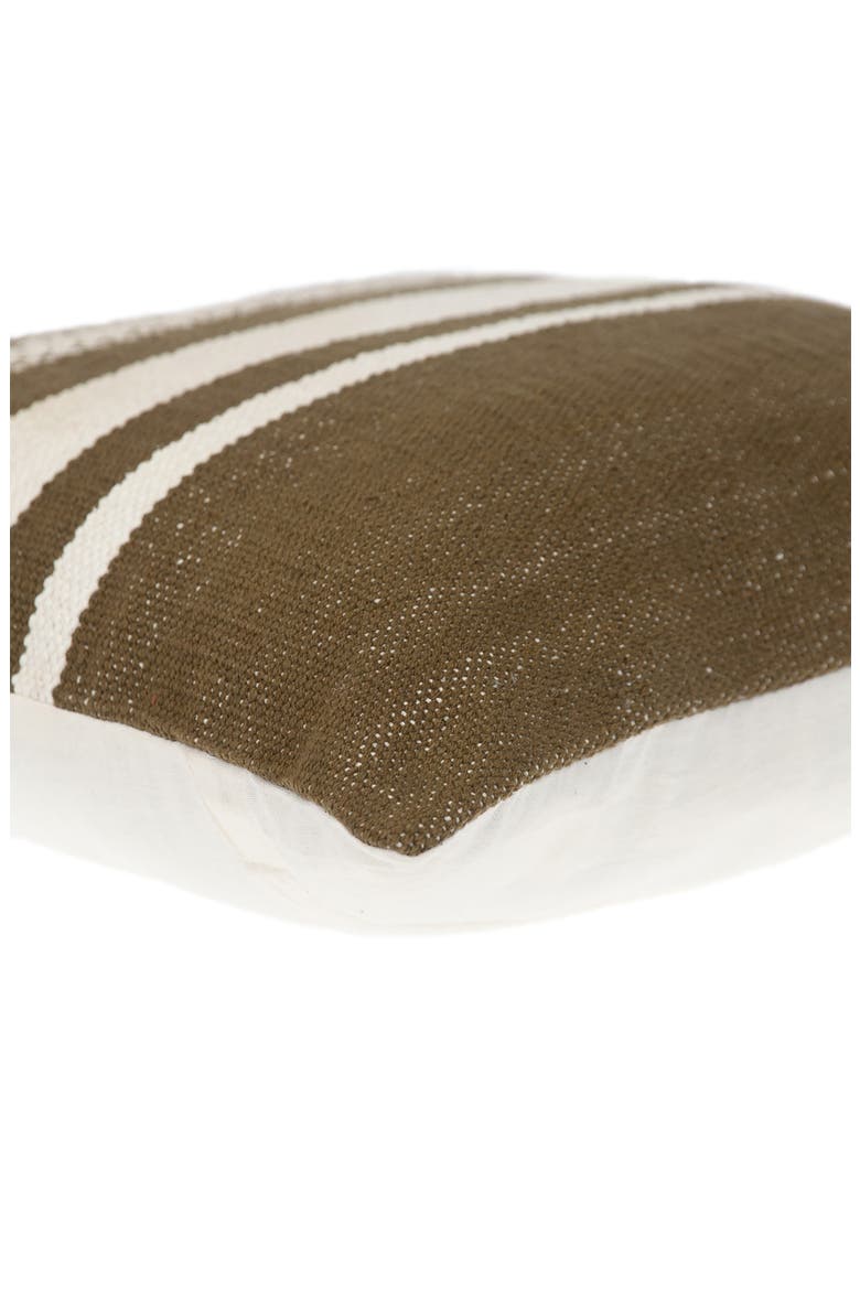 Stripe Square Accent Pillow, Alternate, color, BROWN