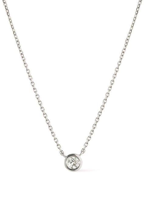 White Gold Necklace - White Gold Diamond Necklace
