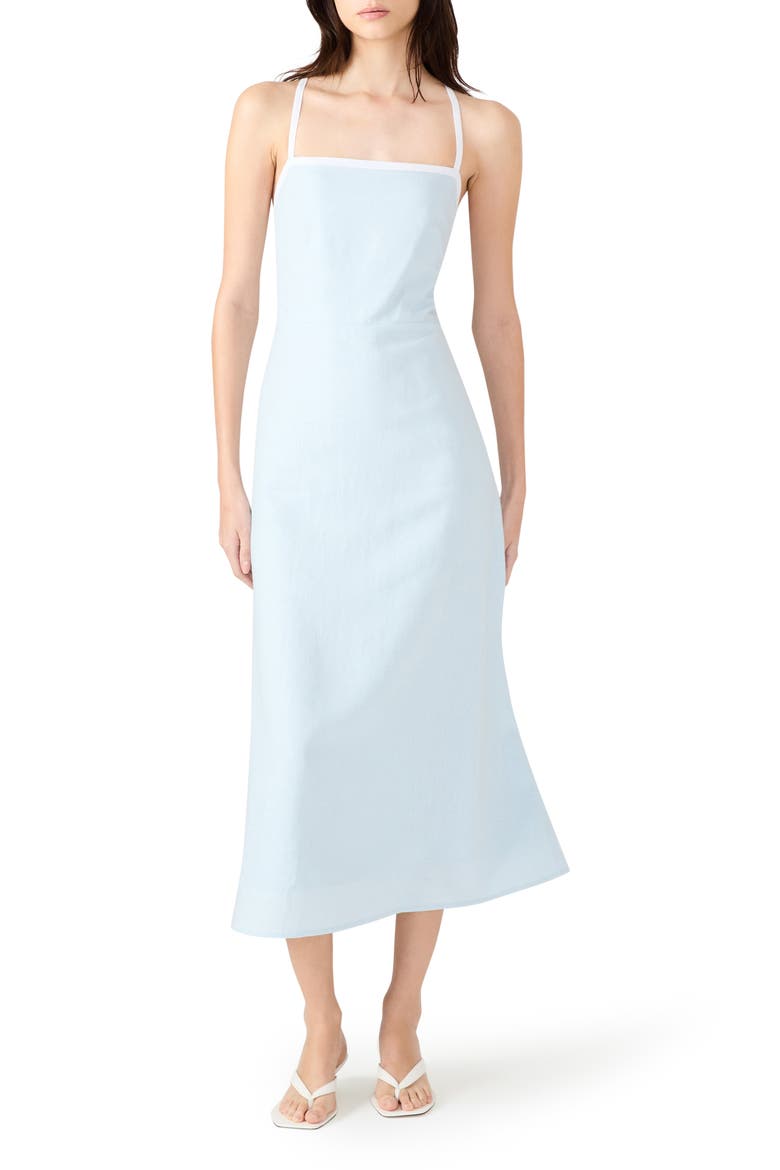 Riyan Linen Blend A-Line Sundress, Main, color, POWDER BLUE