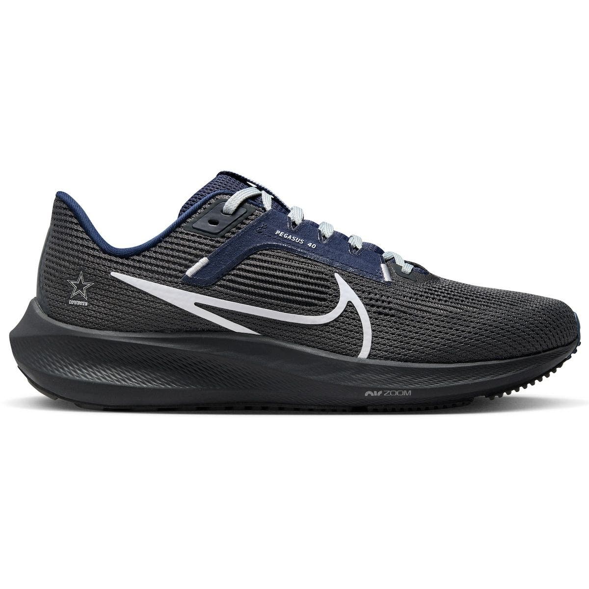 Unisex Nike  Anthracite Dallas Cowboys Zoom Pegasus 40 Running Shoe, Main, color, Anthracite