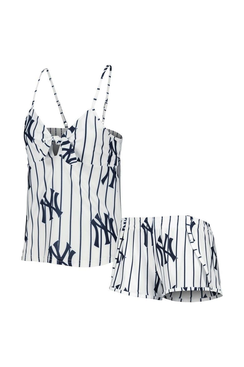 Women's Concepts Sport White New York Yankees Reel Allover Print Tank Top & Shorts Sleep Set, Main, color, White