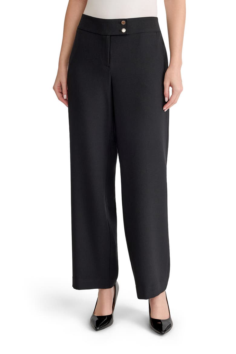 Extended Tab Wide Leg Trousers, Main, color, BLACK