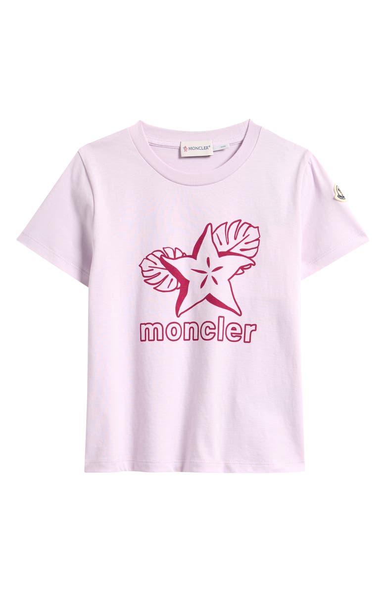 Moncler Kids
 Logo Patch Graphic T-Shirt, Main, color, Lavender