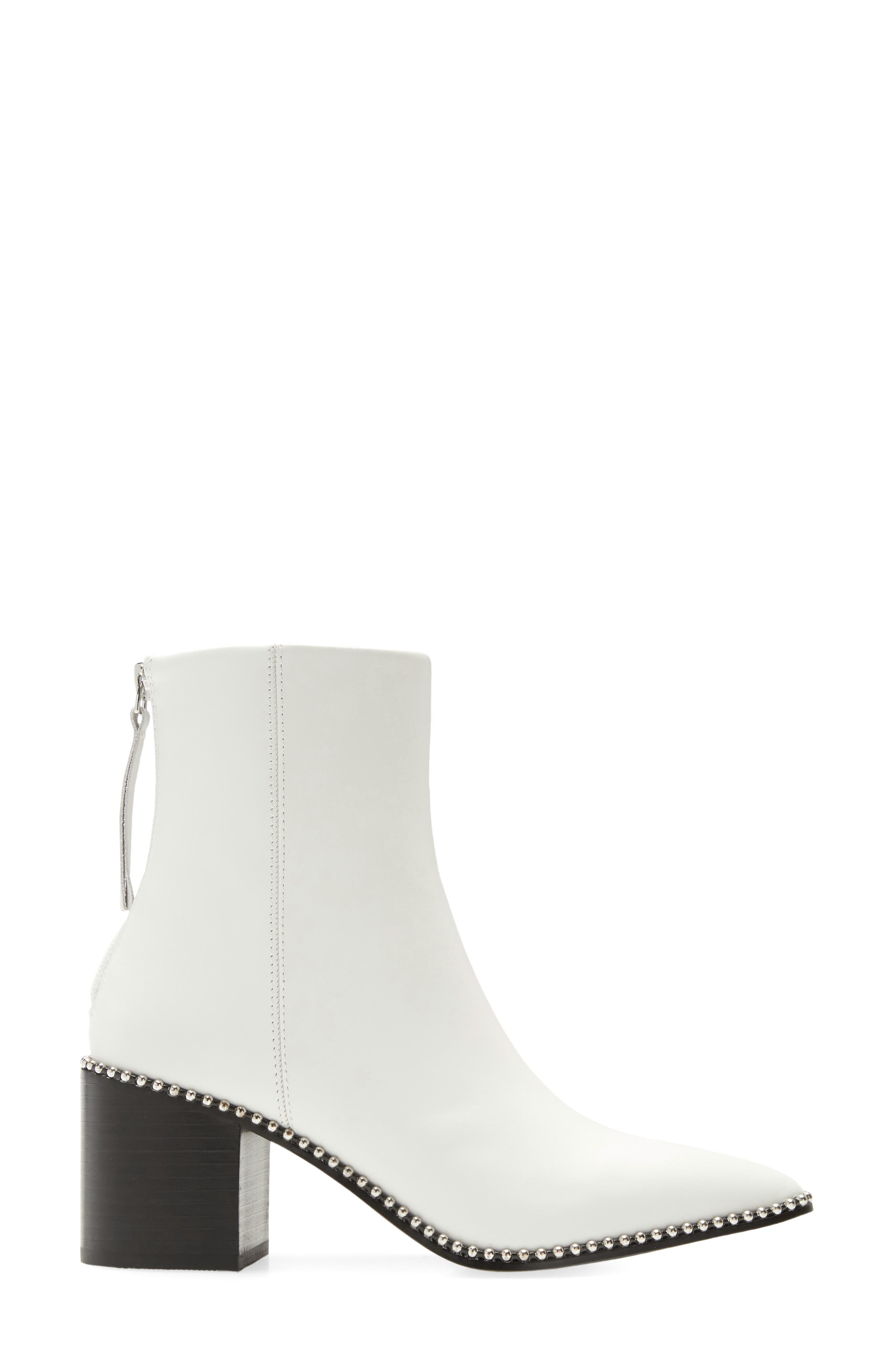 Aquarius Pointed Toe Bootie, Alternate, color, WHITE LEATHER