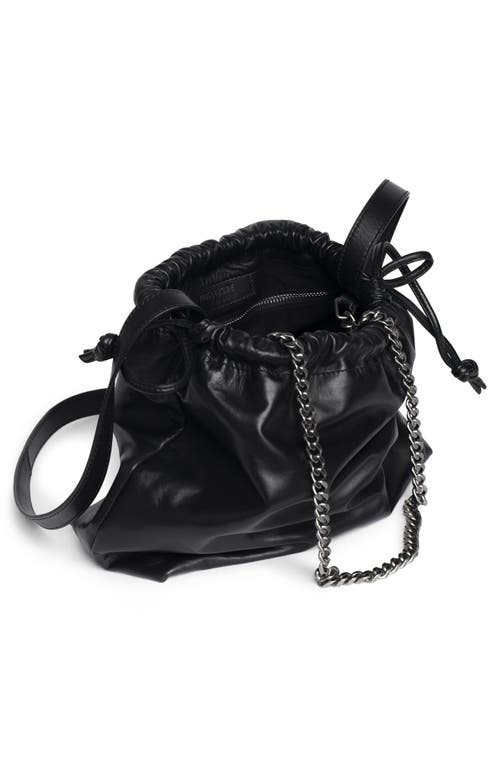 Zadig & Voltaire Rock Today Smooth Lambskin Leather Bucket Bag In Black