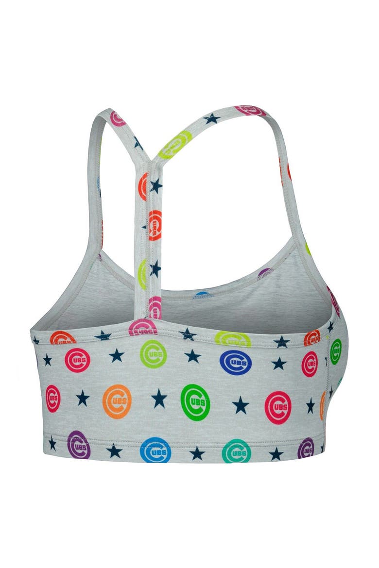 Women's Terez Gray Chicago Cubs TLC Rainbow Bra, Alternate, color, Gray
