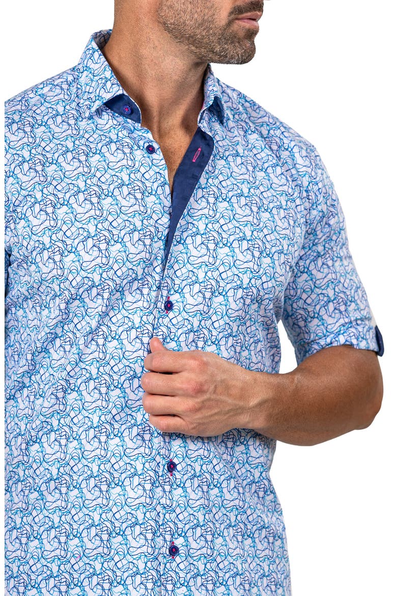 Galileo Marthy Short Sleeve Button-Up Shirt, Alternate, color, WHITE