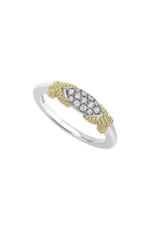 Caviar Lux Double X Diamond Pavé Ring