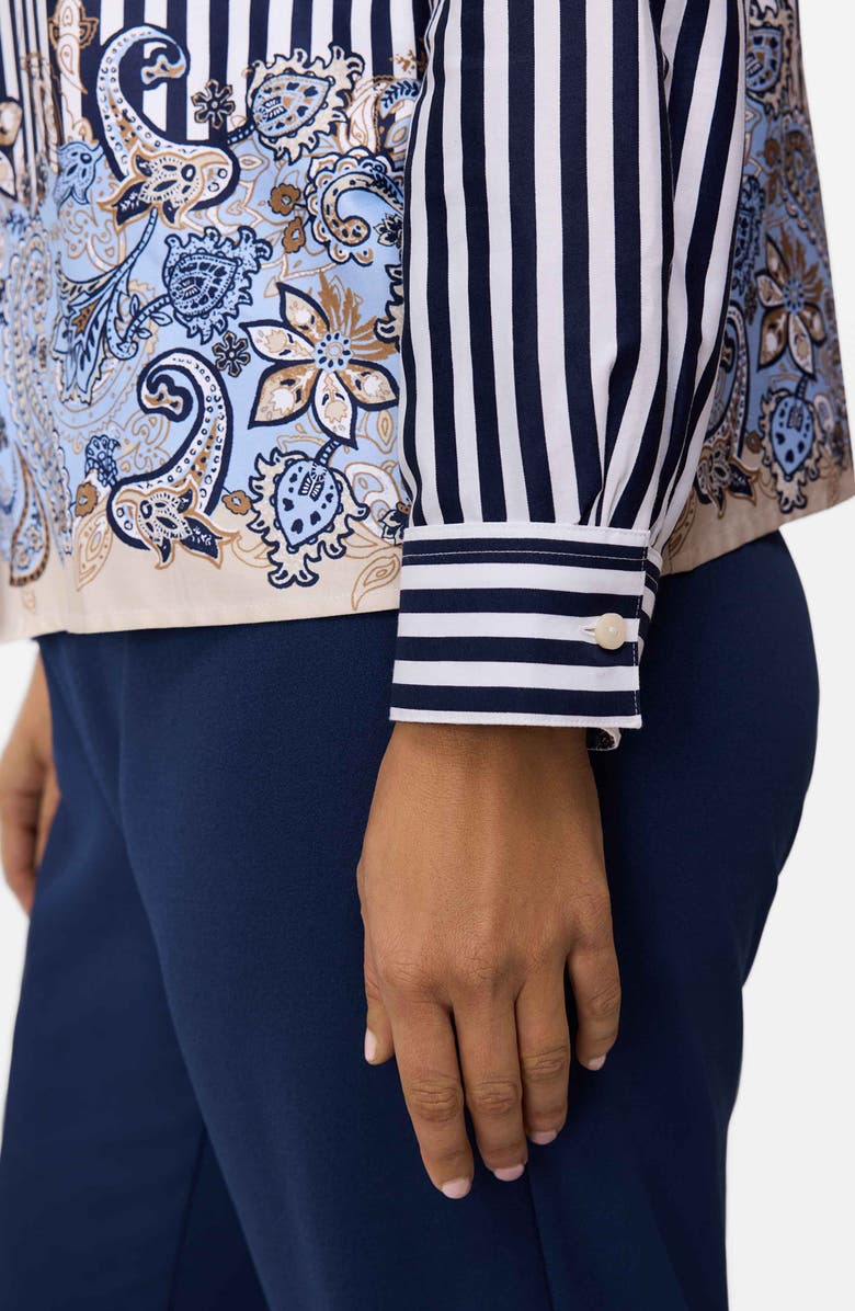 Foxcroft Jodie Stripe Cotton Button-Up Shirt, Alternate, color, 