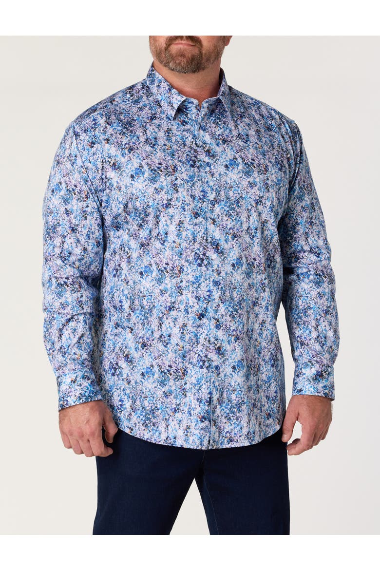 Big & Tall Paisley Floral Sport Shirt, Alternate, color, MULTI