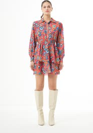 Mizalle Long Sleeve Flowy Mini Dress
