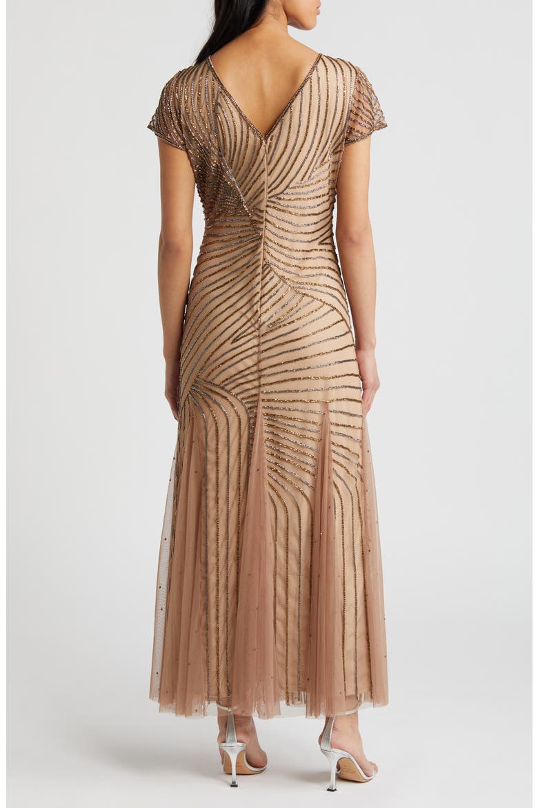 Beaded Gown, Alternate, color, BEIGE