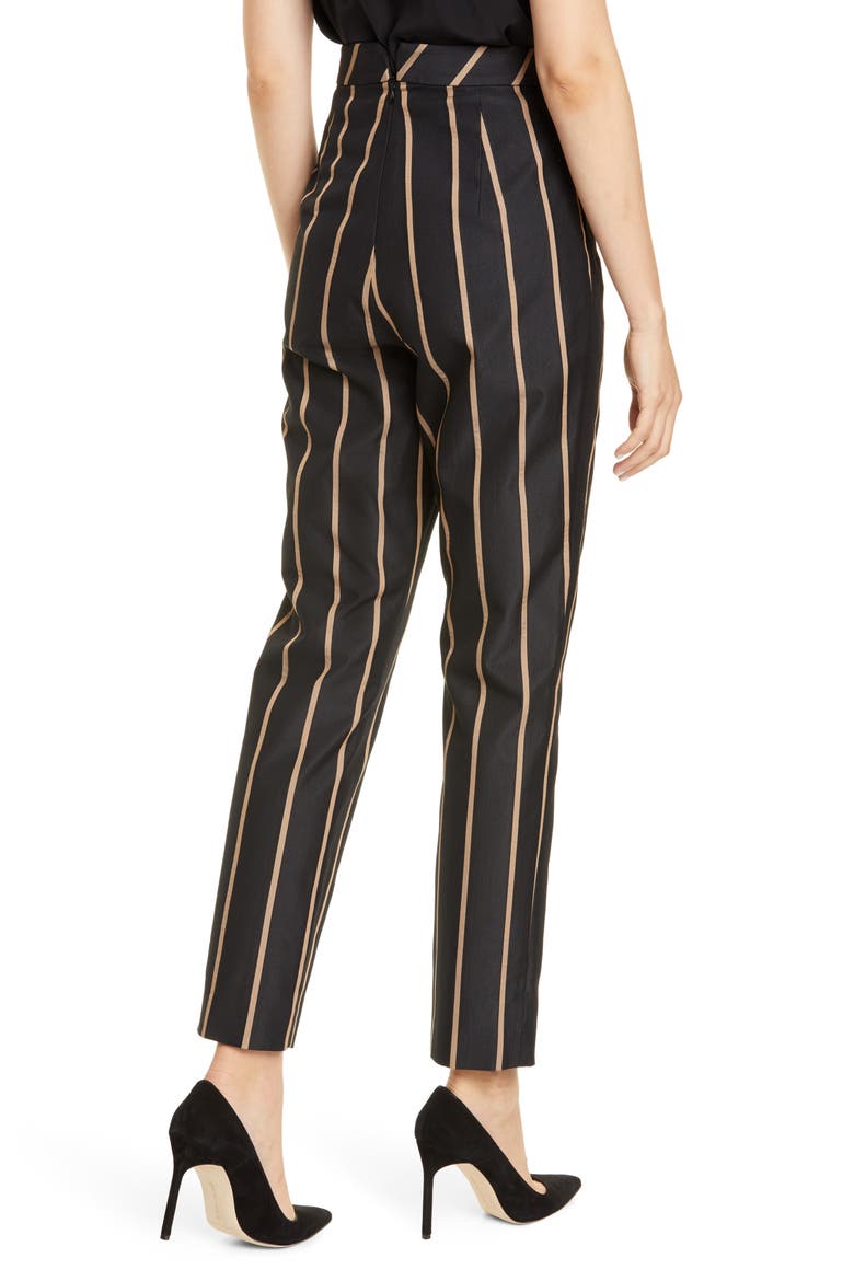 Stripe Crop Trouser, Alternate, color, BLACK/ BEIGE