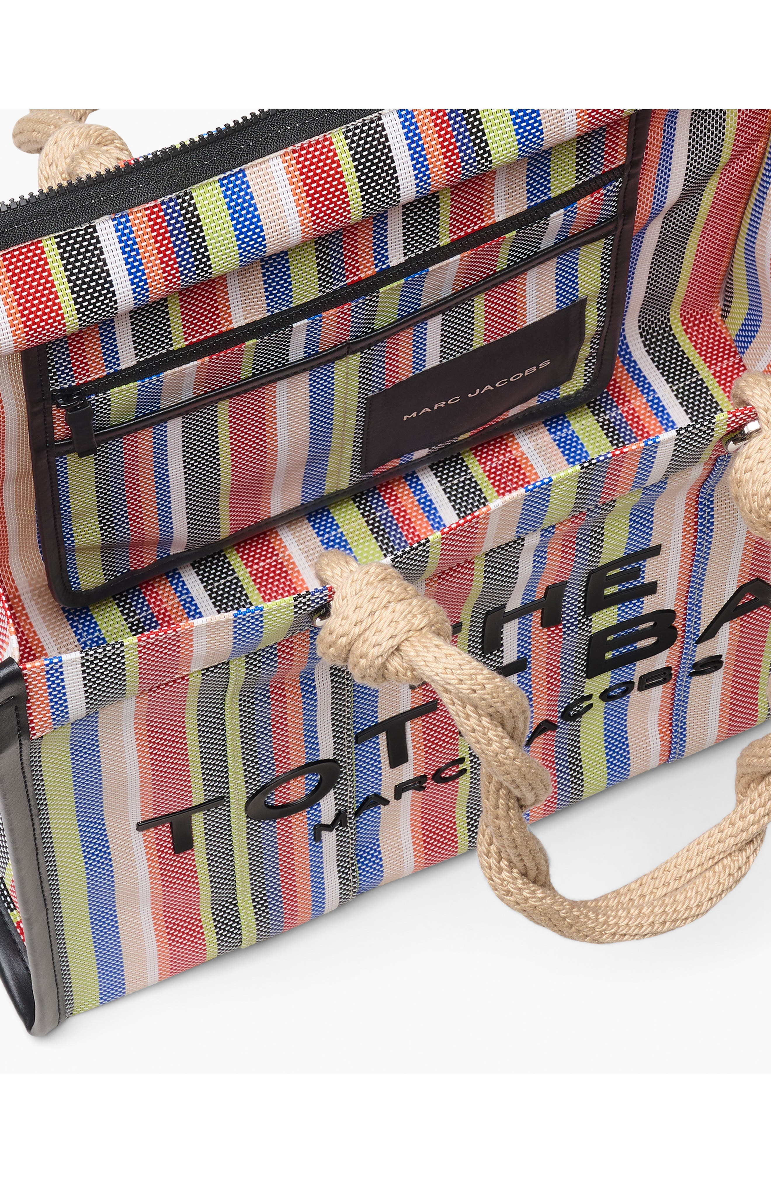 Marc Jacobs The Stripe Mesh Large Tote Bag, Alternate, color, Red Multi