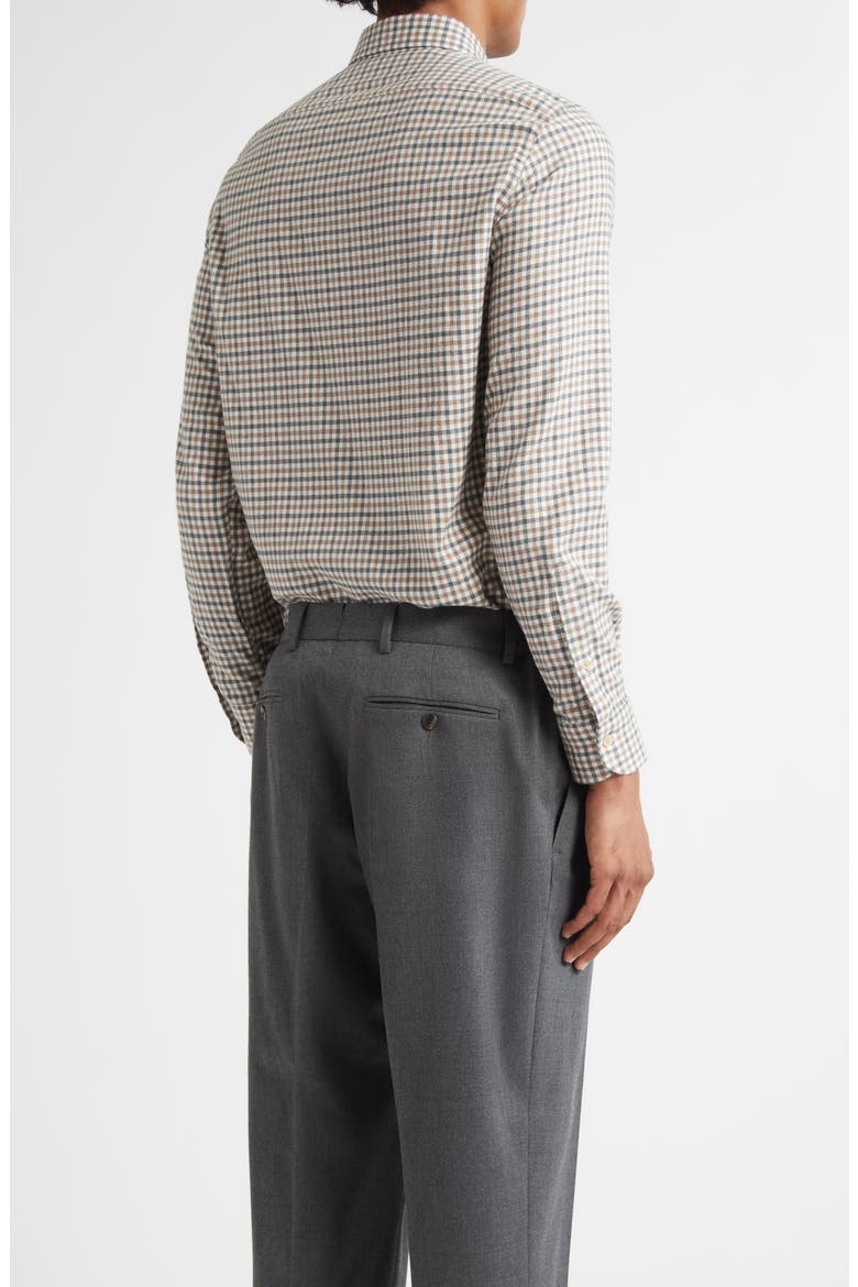 Check Button-Down Shirt, Alternate, color, BROWN/ GREEN