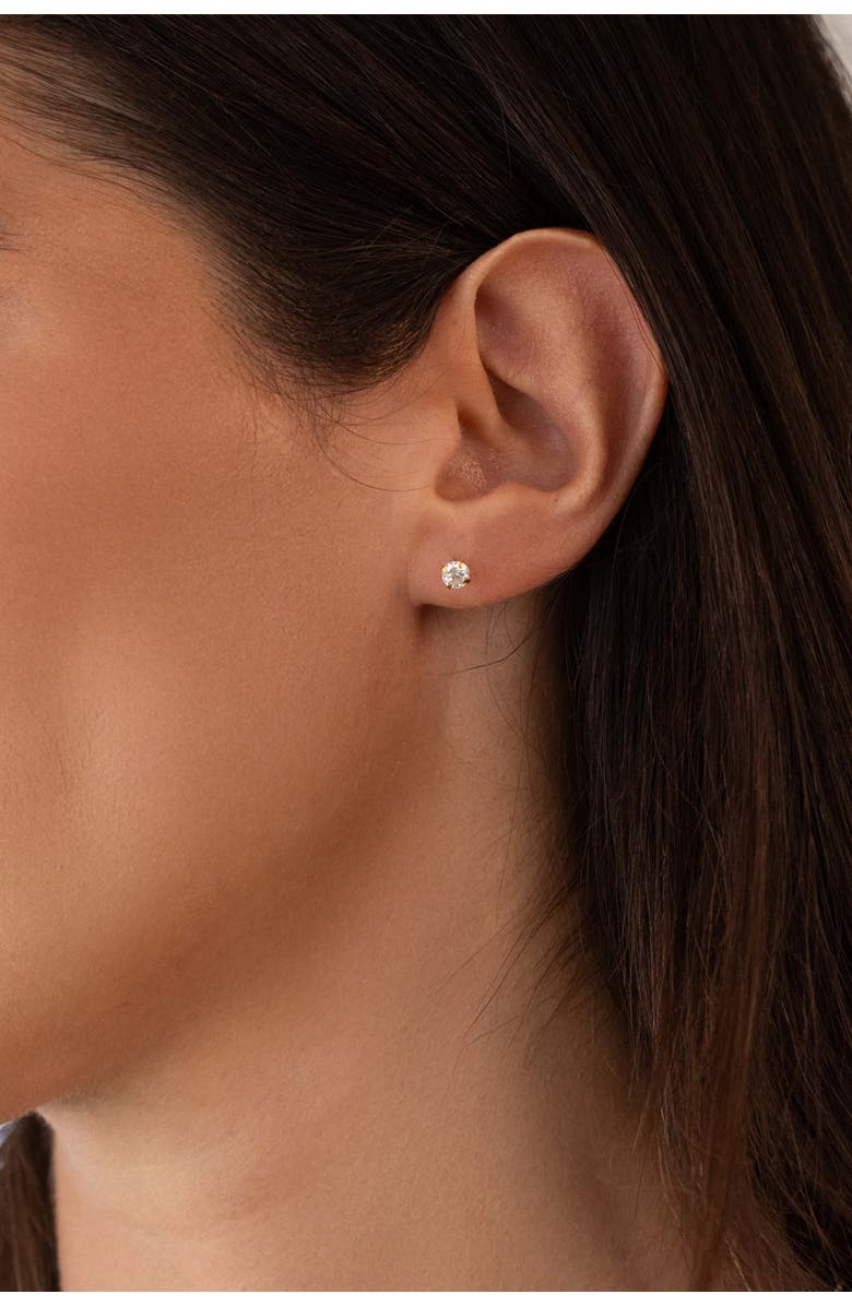 Mint & Lily Crystal Sleeper Flatback Studs | 18g, Alternate, color, Silver