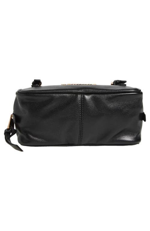 Versace Mini Logo East/west Leather Shoulder Bag In Black Gold