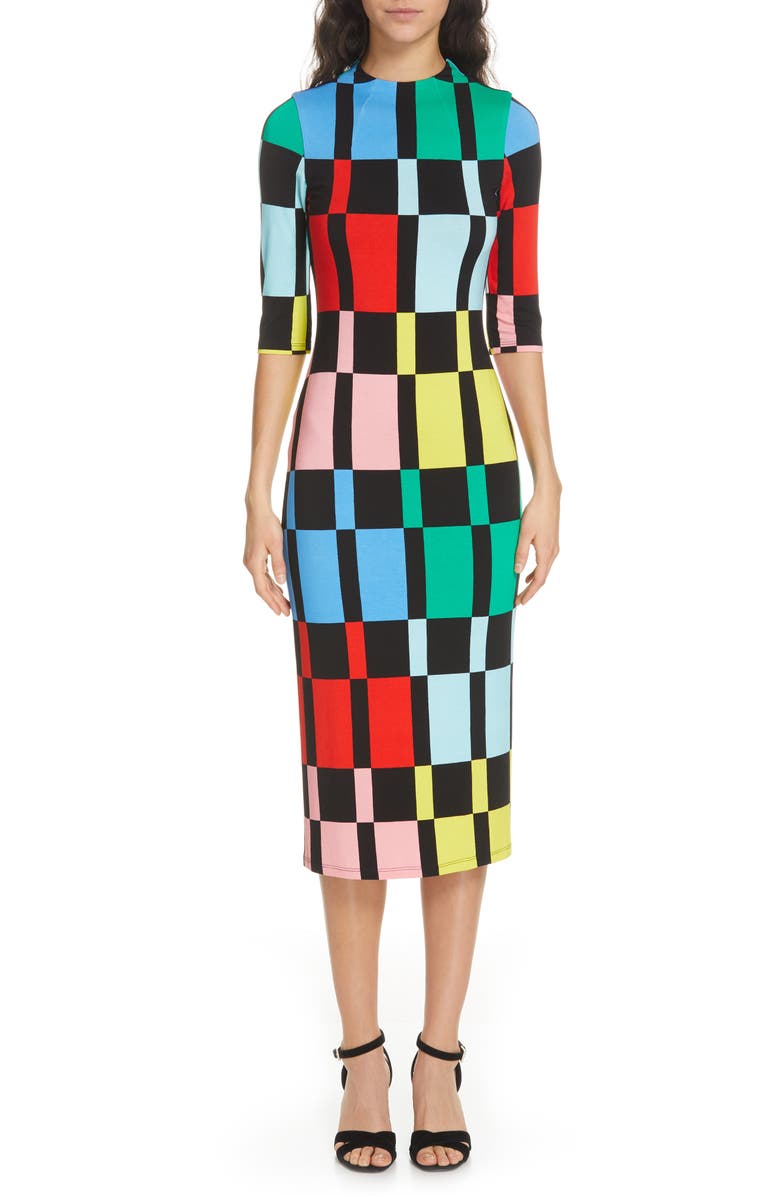 Alice + Olivia Delora Fitted Dress, Main, color,