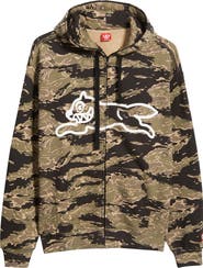 ICECREAM Tiger Zip-Up Cotton Graphic Hoodie