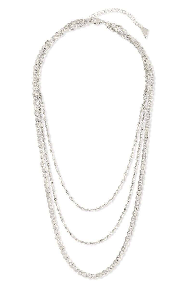 Sterling Forever Lanora Layered Necklace, Main, color, 