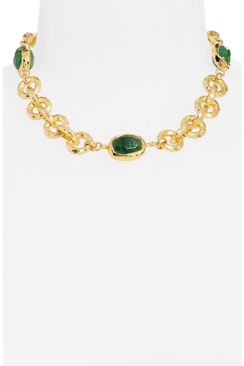 Kyanite Collar Necklace, Alternate, color, GOLD