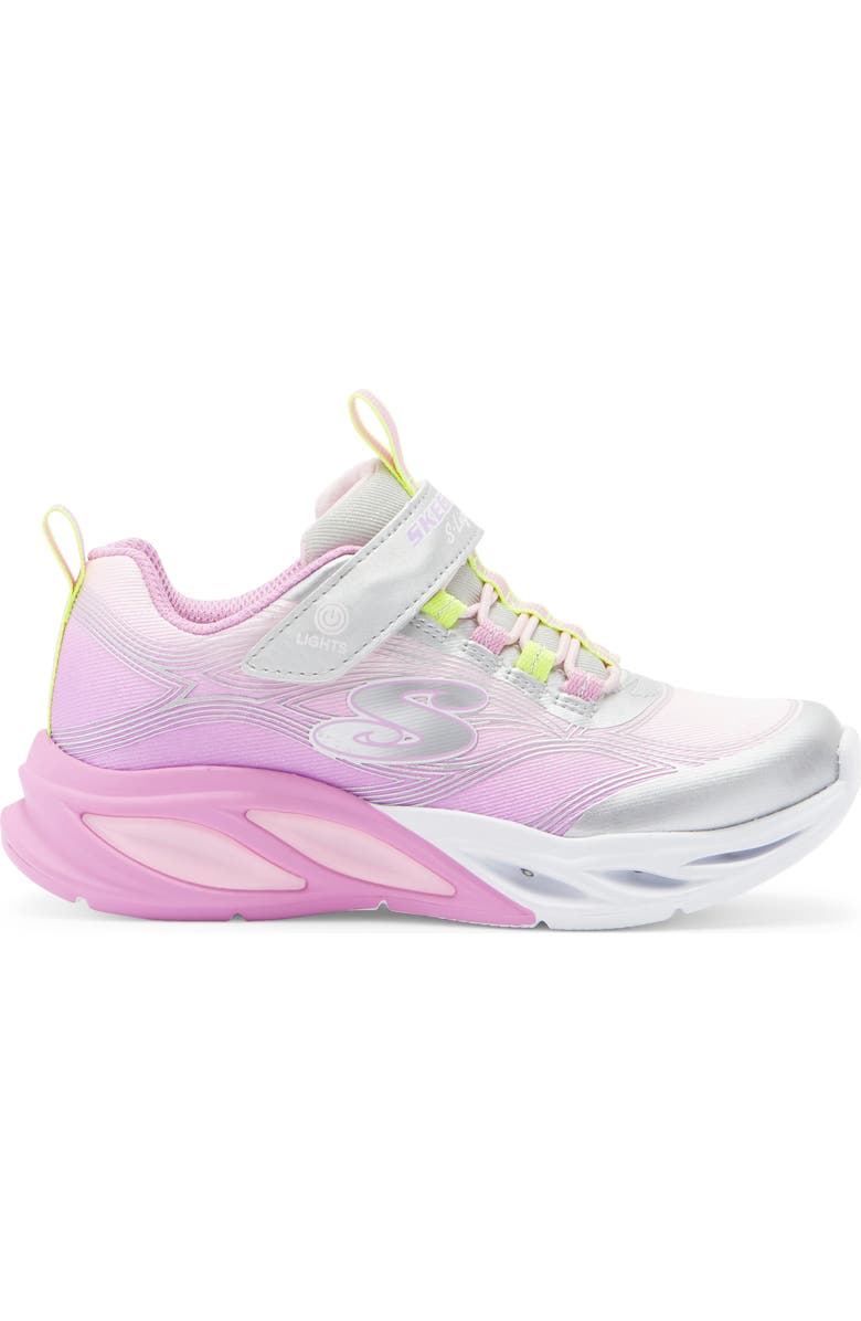 SKECHERS Kids' Cosmic Glow Light-Up Sneaker, Alternate, color, Pink/ Silver