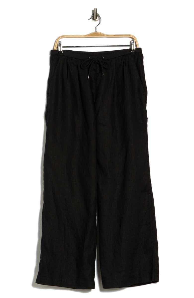 James Perse Linen Wide Leg Pants, Main, color, Black