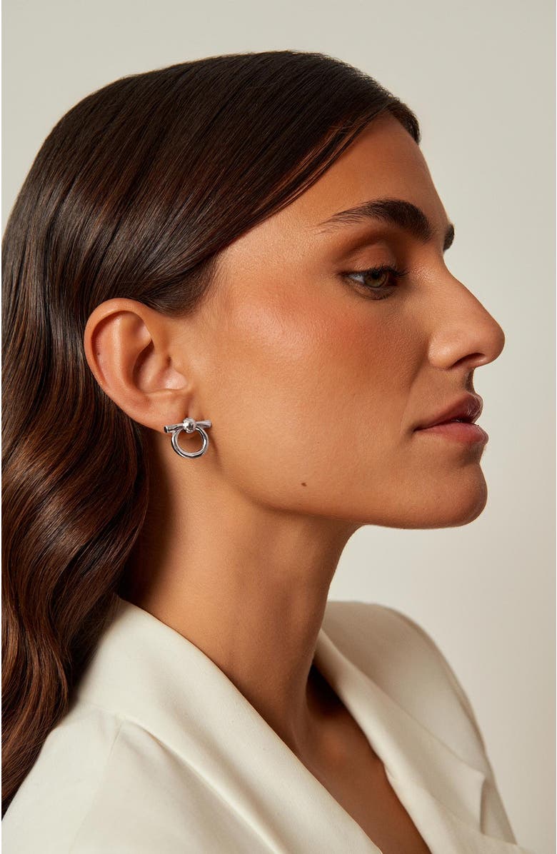 CXC Mini Omega Earrings, Alternate, color, Silver