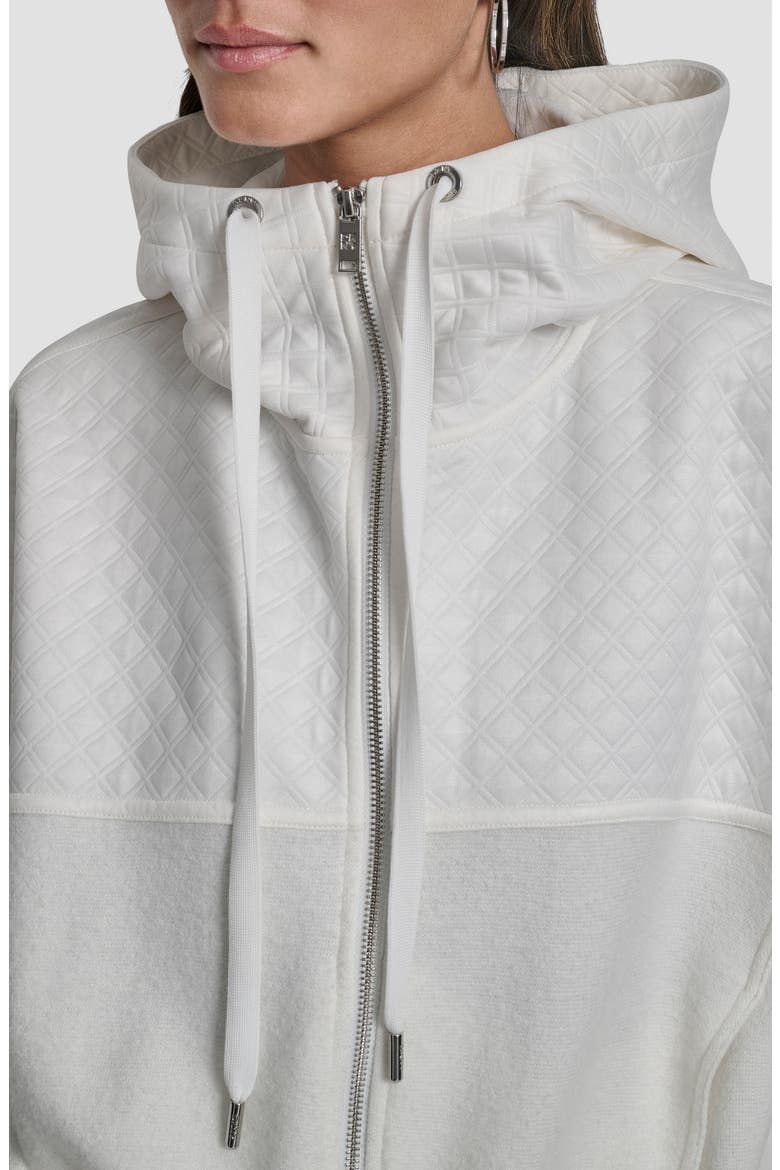 Mixed Media Zip-Up Hooded Jacket, Alternate, color, IVY/ IVY