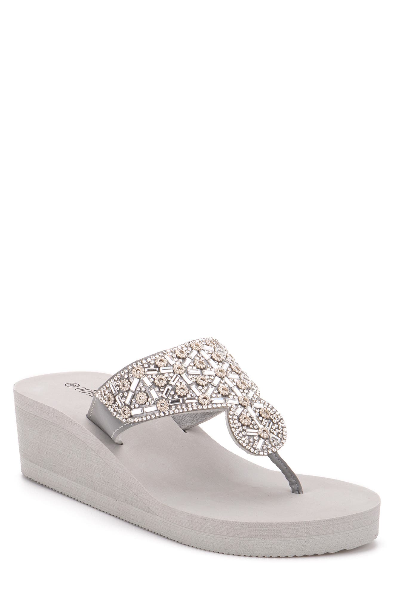 Batumi Wedge Thong Sandal, Main, color, GREY