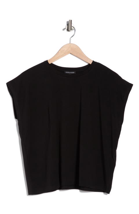 Boxy Cap Sleeve Jersey Top