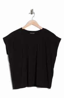 Eileen Fisher Boxy Cap Sleeve Jersey Top