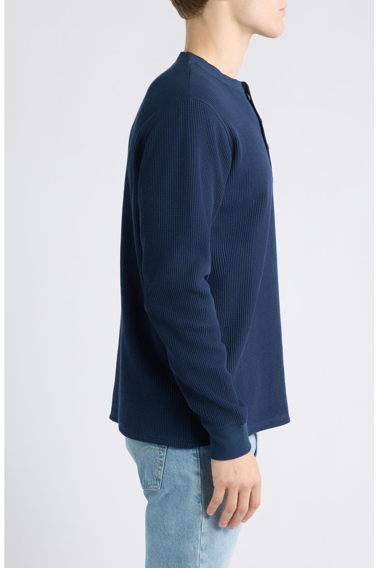 Wafman Waffle Henley, Alternate, color, MIDNIGHT