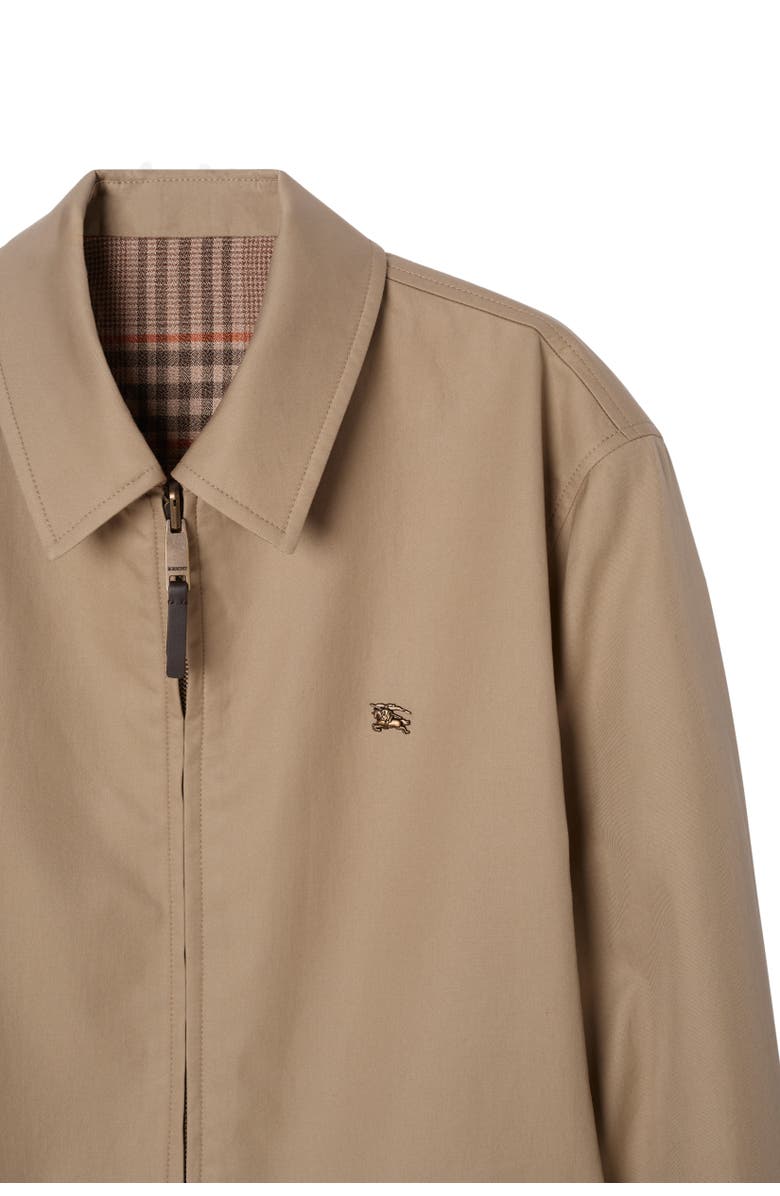 Burberry Reversible Tropical Gabardine Bloomsbury Harrington Jacket, Alternate, color, Honey Beige