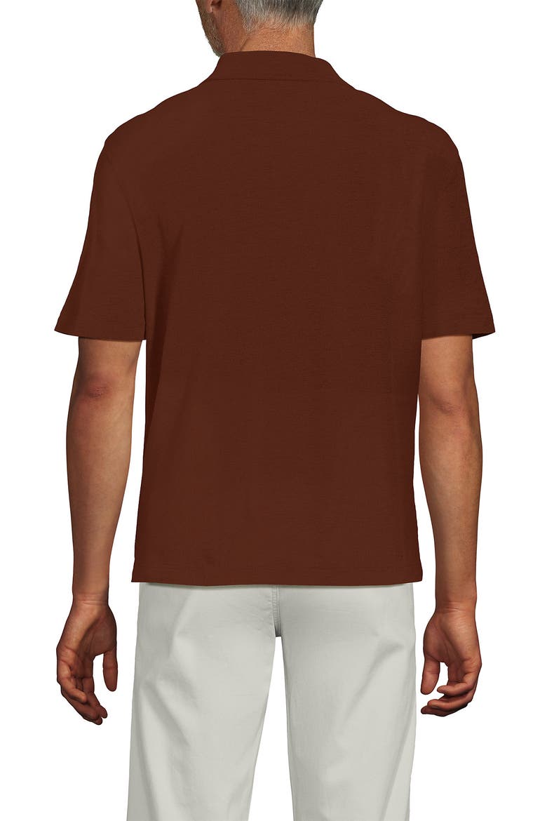 Short Sleeve Cotton Linen Button Through Camp Collar Shirt, Alternate, color, Deep Bronze
