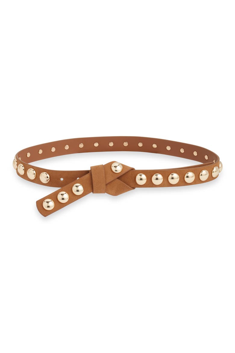 Riley Studded Belt, Main, color, TAN