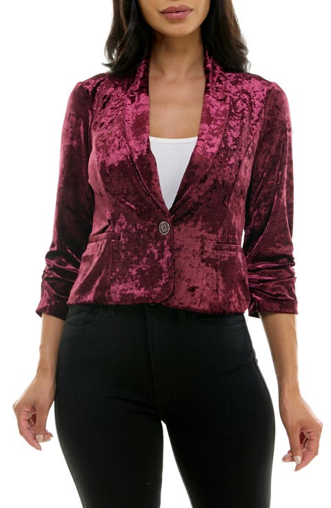 Velvet One Button Blazer