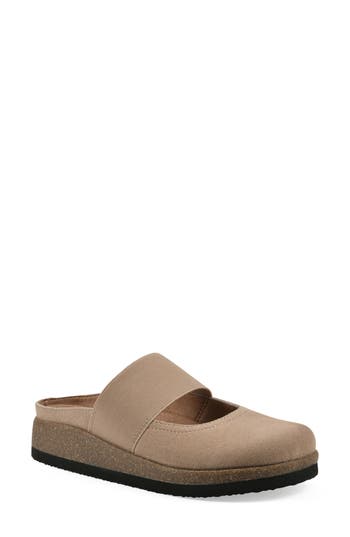 White Mountain Footwear Bassi Wedge Mule In Beach Wood Suede