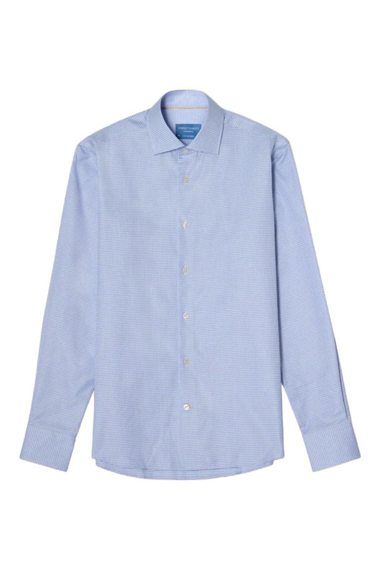 Reynolds Mini Check Shirt in Contemporary Fit, Alternate, color, Blue