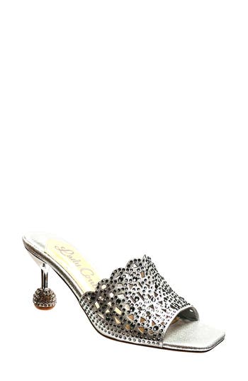 Lady Couture Fairy Studded Scallop Metallic Sandals In Silver
