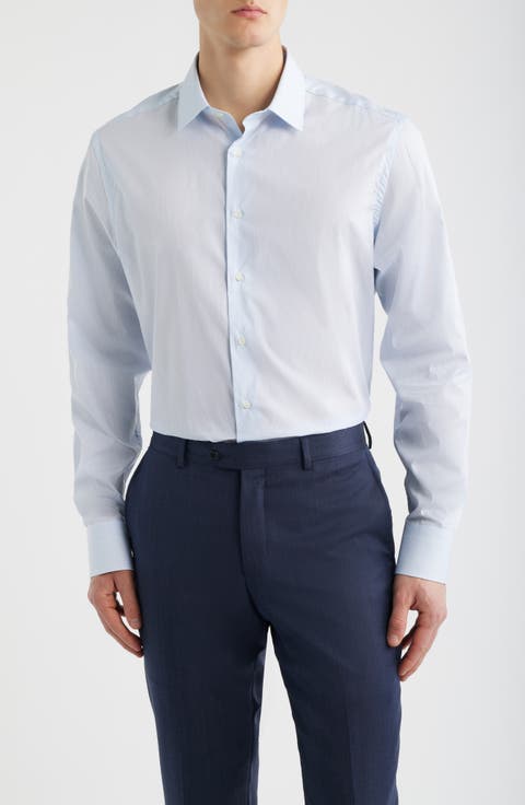 Regular Fit Stripe Dress Shirt (Big)