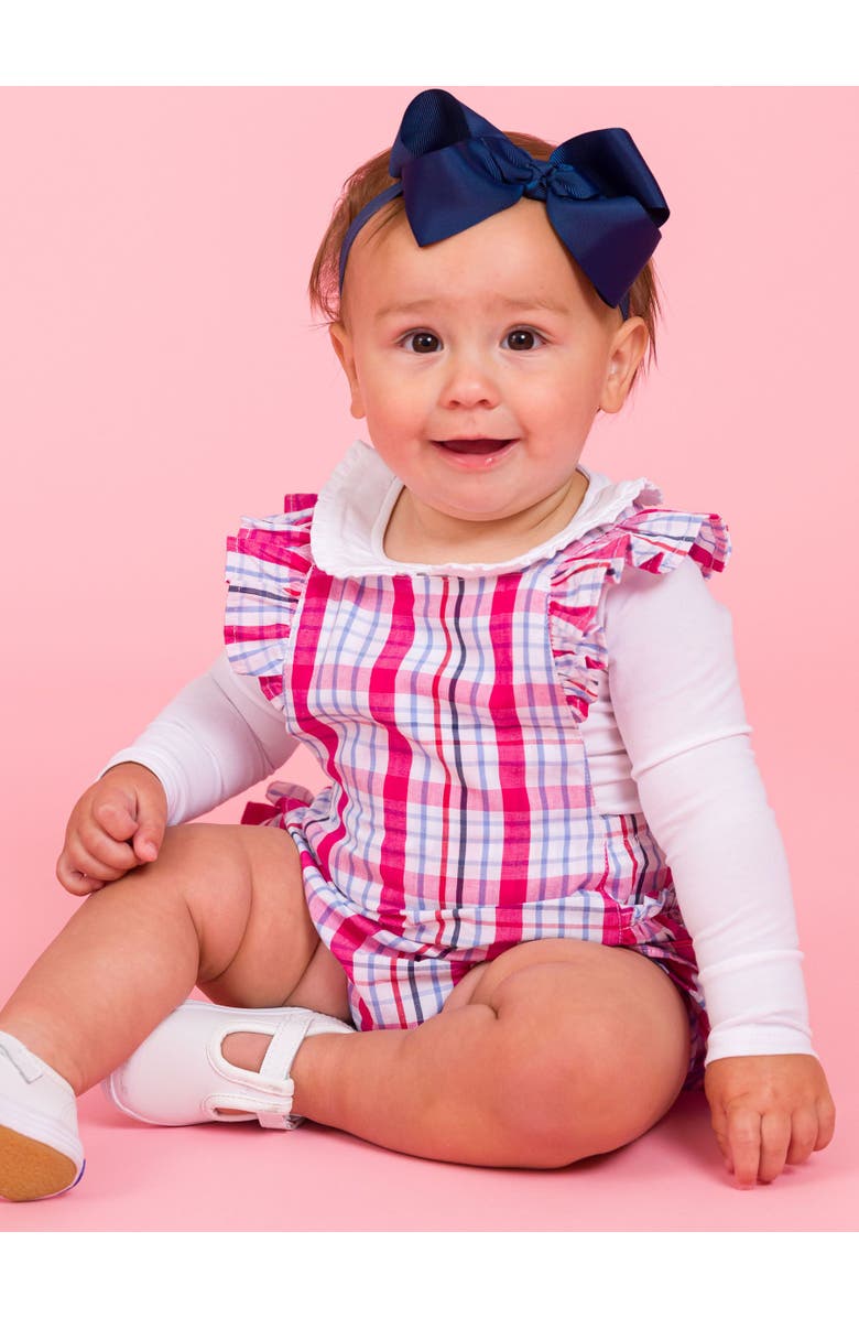 RuffleButts Baby Girls Knit Long Sleeve Ruffle Peter Pan Bodysuit, Alternate, color, White