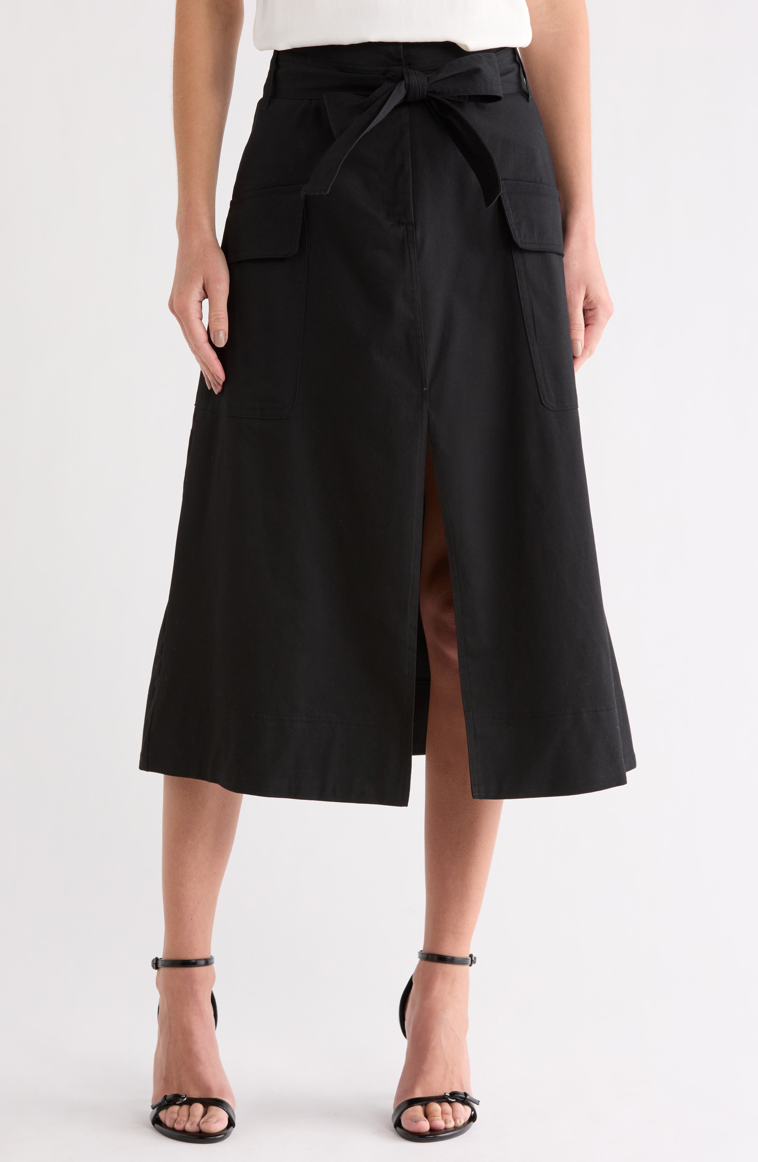 NVLT Tie Waist Cotton Cargo Skirt