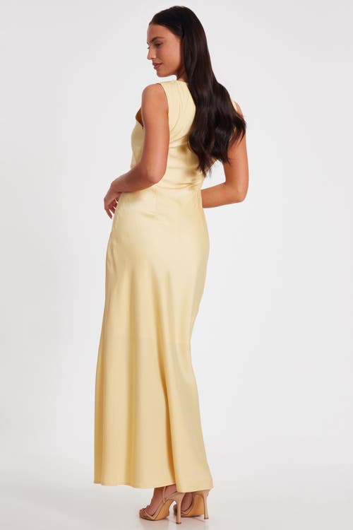 QUIZ QUIZ SATIN RUCHED SIDE MAXI DRESS