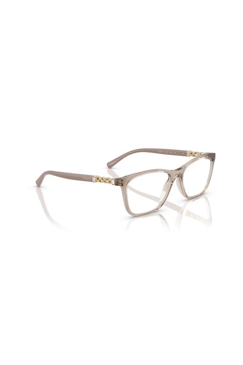 53mm Rectangle optical glasses, Alternate, color, Brown