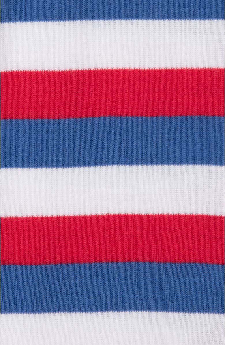 Leveret Kids Cotton Footed Pajamas, Solids, Stripes & Tie Dye, Alternate, color, Striped Red White & Blue