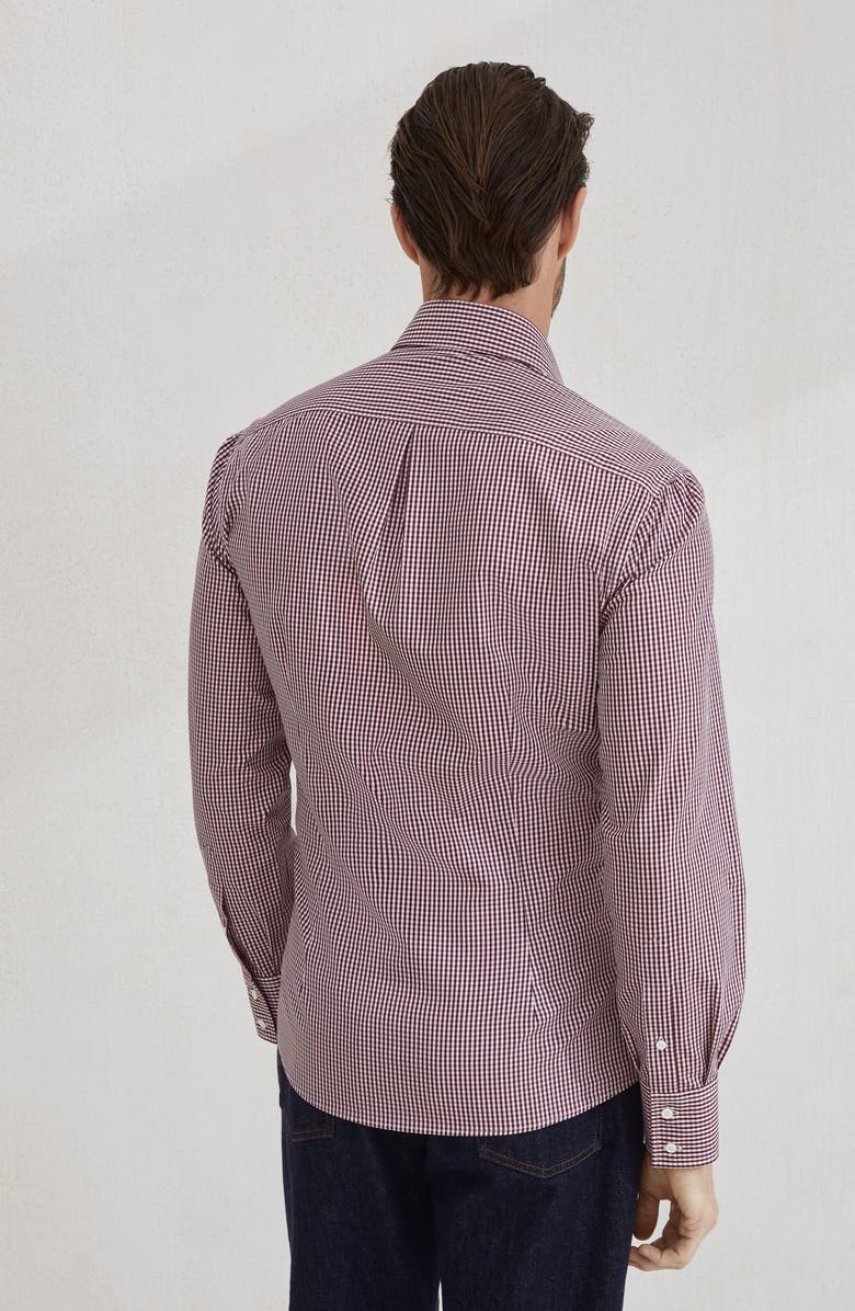 Brunello Cucinelli Check shirt, Alternate, color, Amaranth