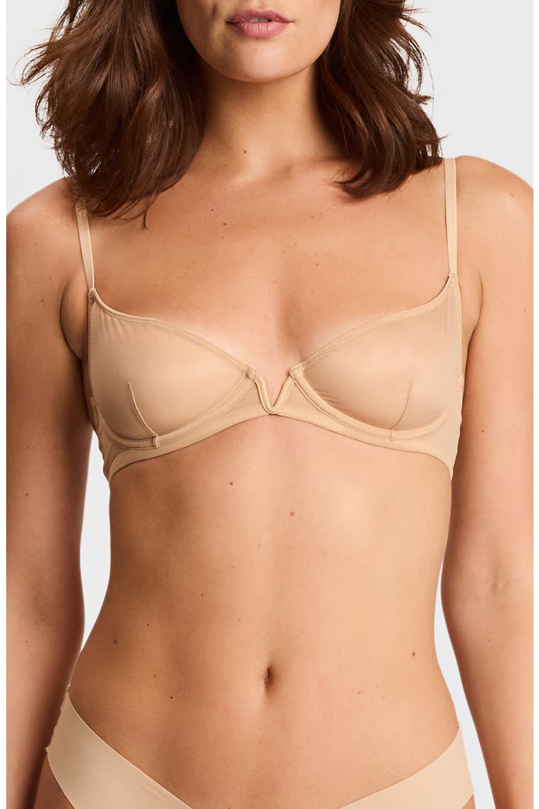 Invisible Lift Plunge Demi Underwire Bra, Main, color, BEIGE