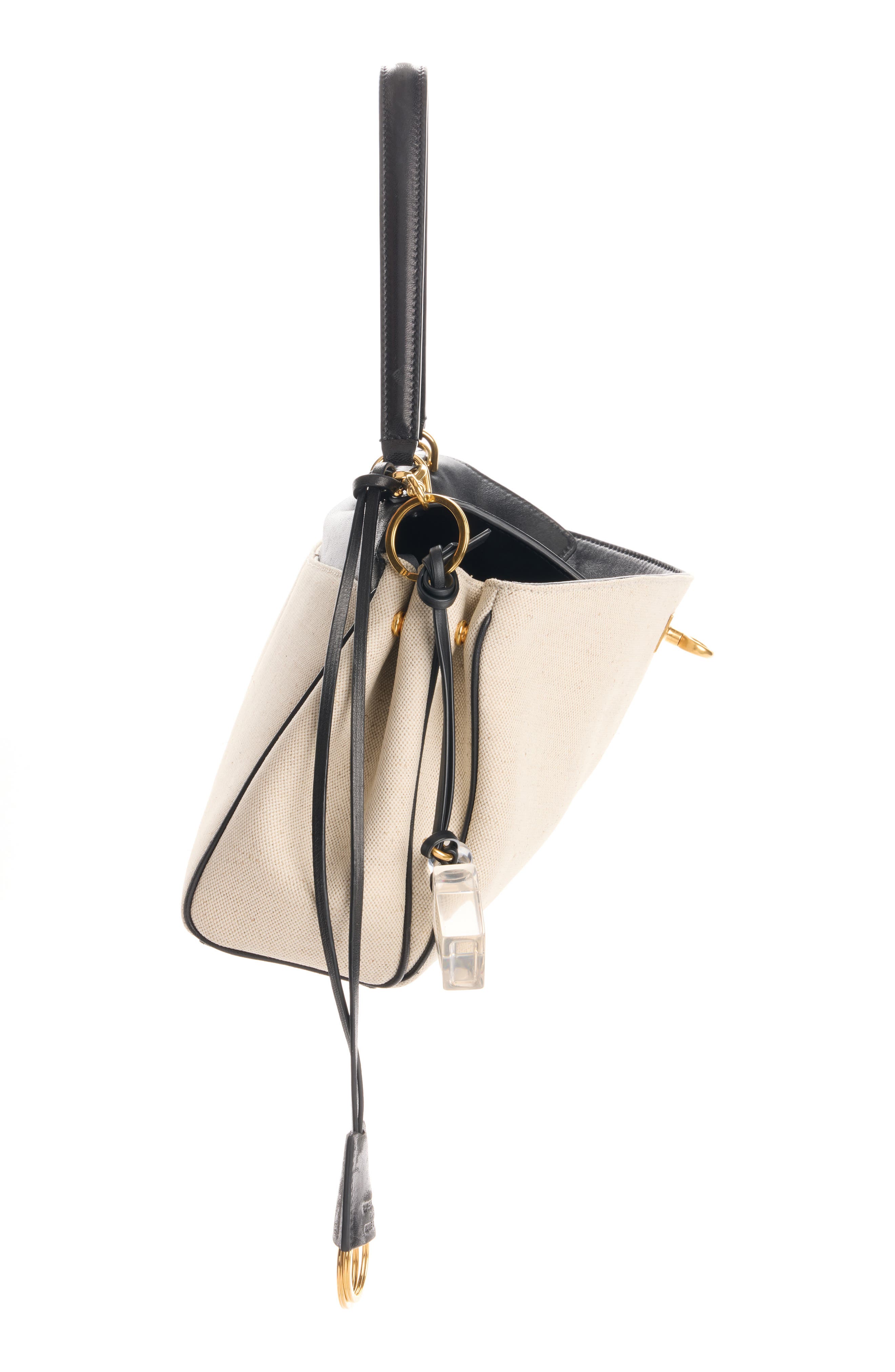 Balenciaga Small Rodeo Mixed Media Top Handle Bag, Alternate, color, 9260 Natural/ Black